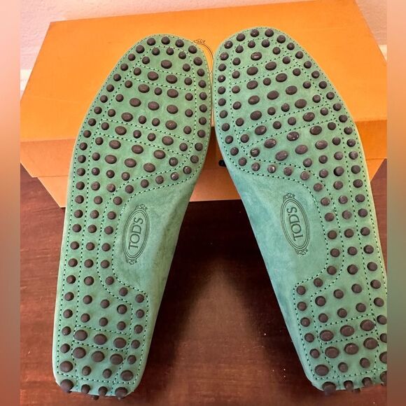 TOD’S laccetto Green Suede Men's driving slip-on Loafers size US 5,5, EU38 new - Picture 9 of 12